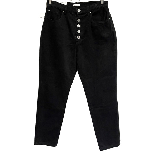We Wore What Black Jeans High Rise Crystal Button Fly Front BRAND NEW size 32 - Picture 1 of 12